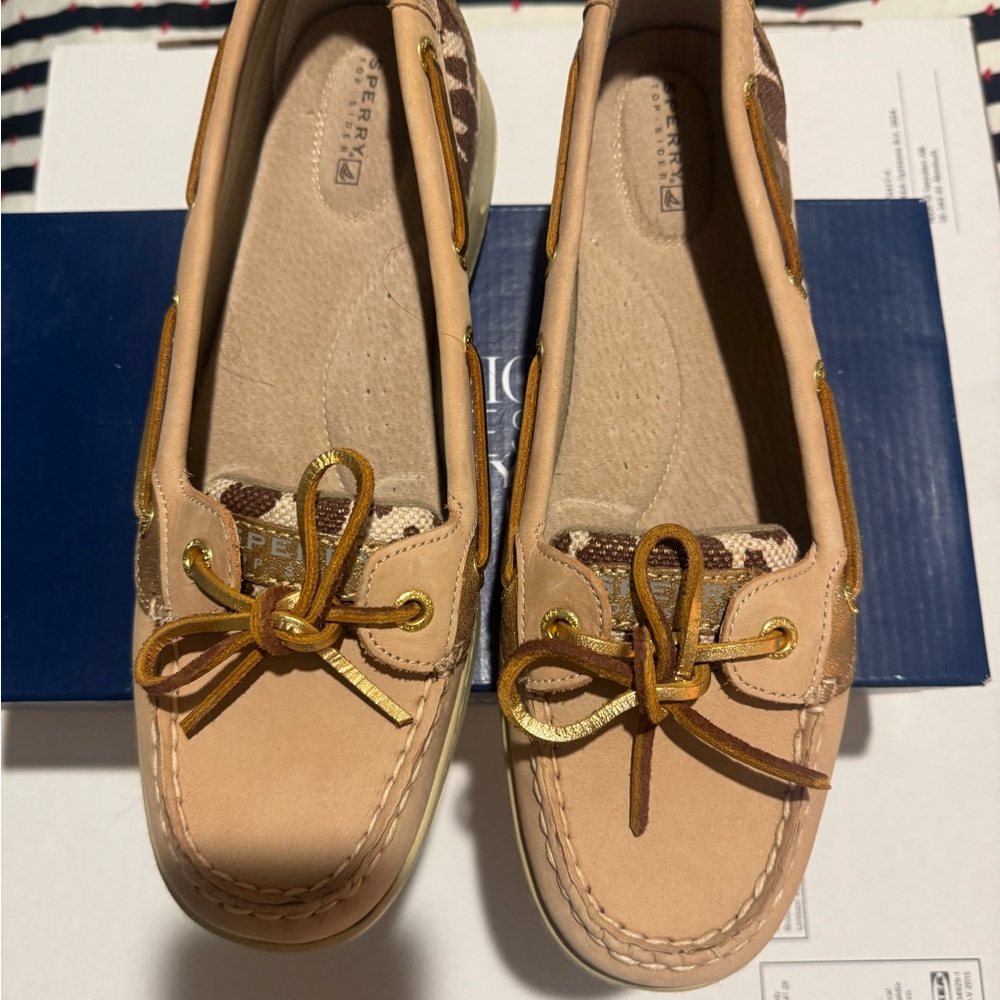 Sperry Women's Linen and Gold Glitter Shoes